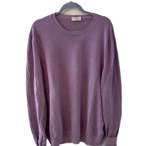 Gran Sasso Purple Crewneck Sweater with Ribbed Trim